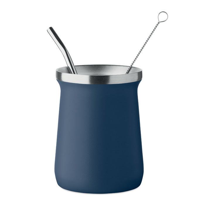 Tasse yerba maté inox recyclé 240 ml à personnaliser Bleu marine